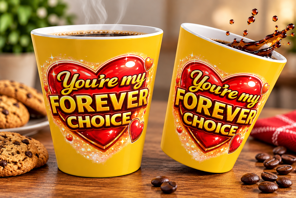 SatsandStripes.com You're My Forever Choice Latte Mug Romantic Valentine's Day Coffee Cup Love Gift for Him or Her 12 oz