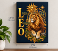 SatsandStripes.com Leo Zodiac Canvas Wall Art – Loyal Energetic Optimistic Lion Astrology Decor 9" x 12" Zodiac Canvas Wall Art